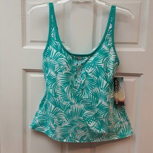 Beach House Riley Cape Palm Tankini, Carib Aqua NWT (8)